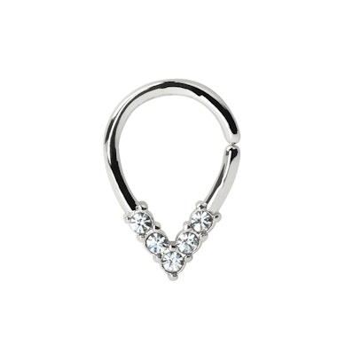 Oändlig ring i kirurgiskt stål i form av vattendroppe