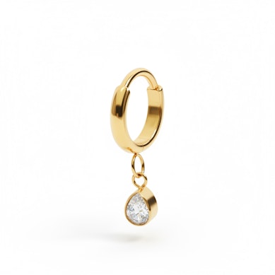 Titanring med droppformat hänge