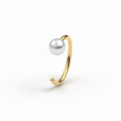 Öppen titanring med pärla