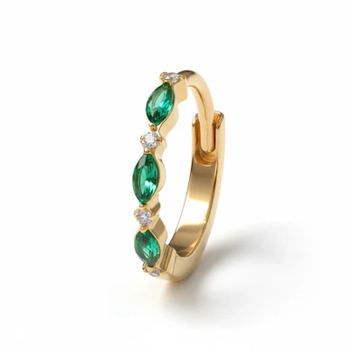 Titanring med färgade stenar