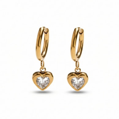 Par av ringar med hjärtberlock