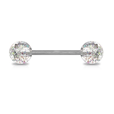 Tungsmycke av titan med glitterkulor