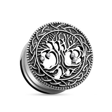 Tunnel av kirurgiskt stål med livets träd