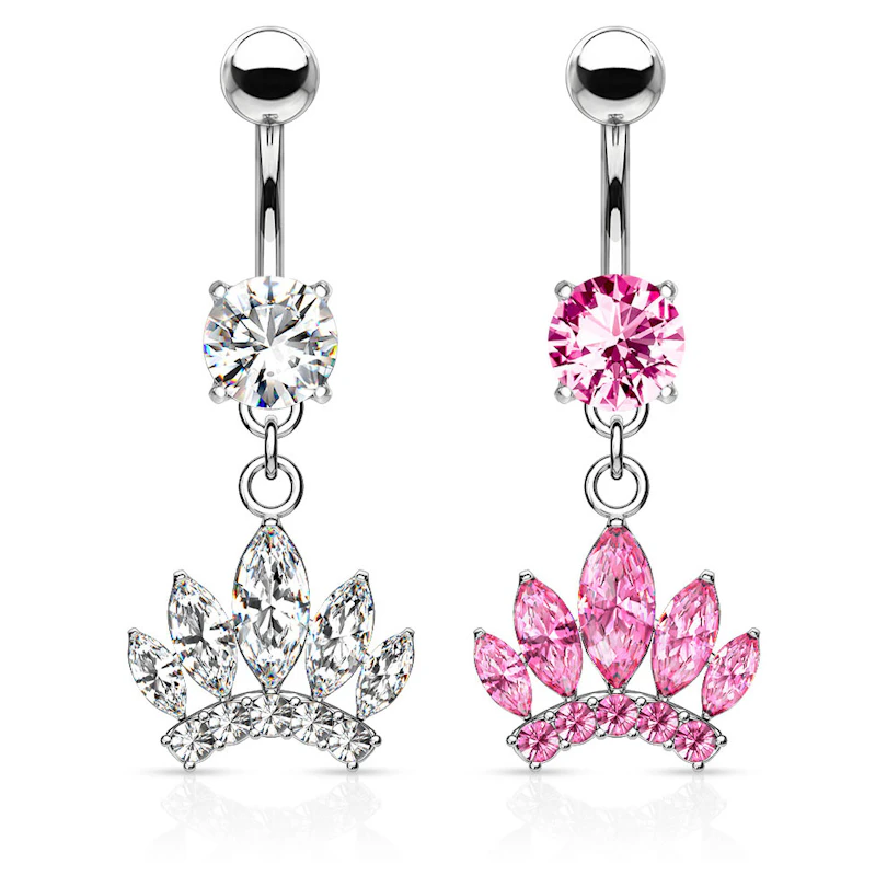 Navelpiercing med krona