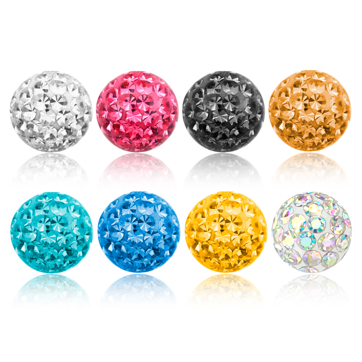 Piercingkula med många stenar