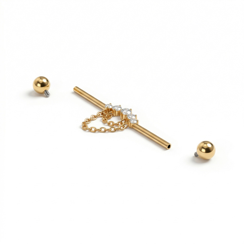 Industrial stav i titan med stenar och kedjor