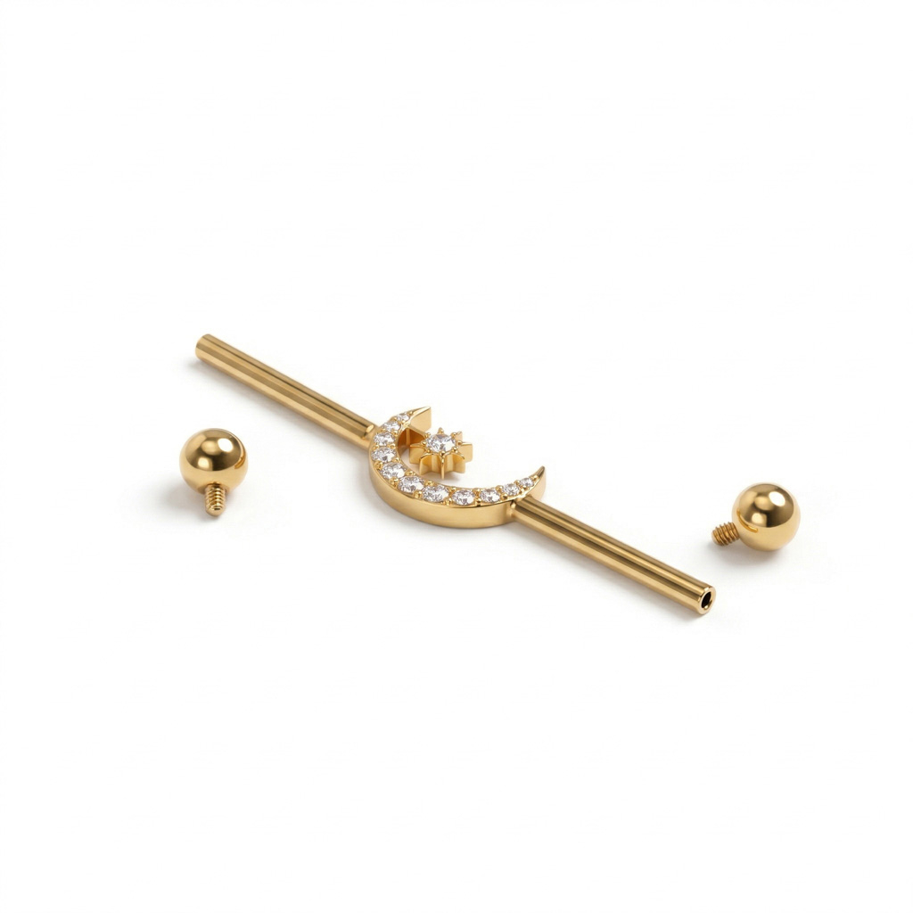 Industrial stav i titan med måne och stjärna