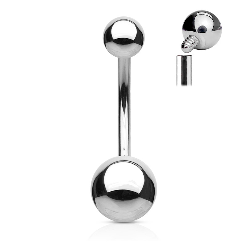 Navelpiercing av kirurgiskt stål med invändig gänga