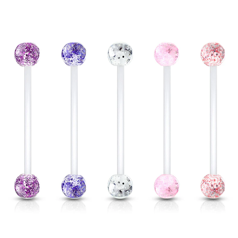 Navelpiercing till gravida med glitterkula