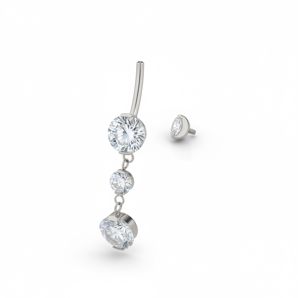 Navelpiercing i titan med hänge