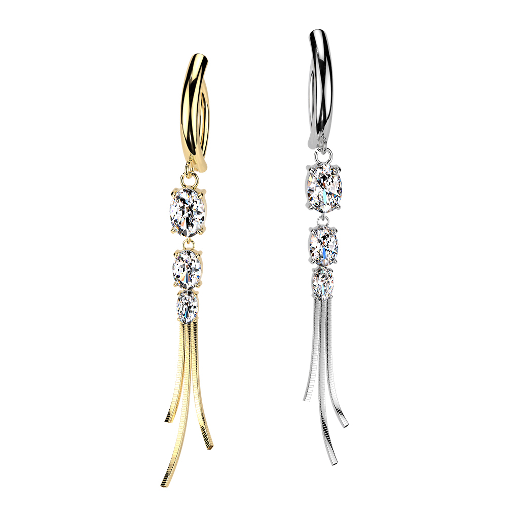 Navelclicker med stenar och kedjor