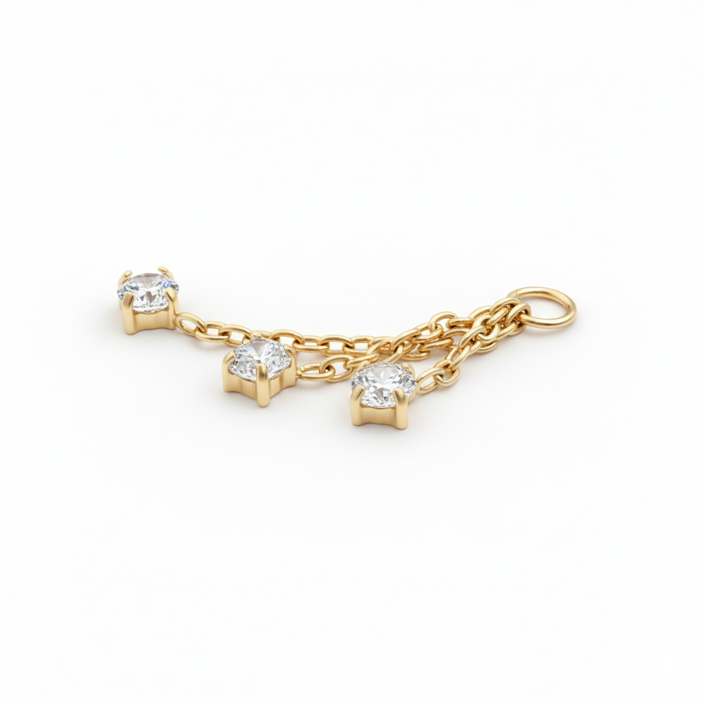 Berlock med trio av stenar