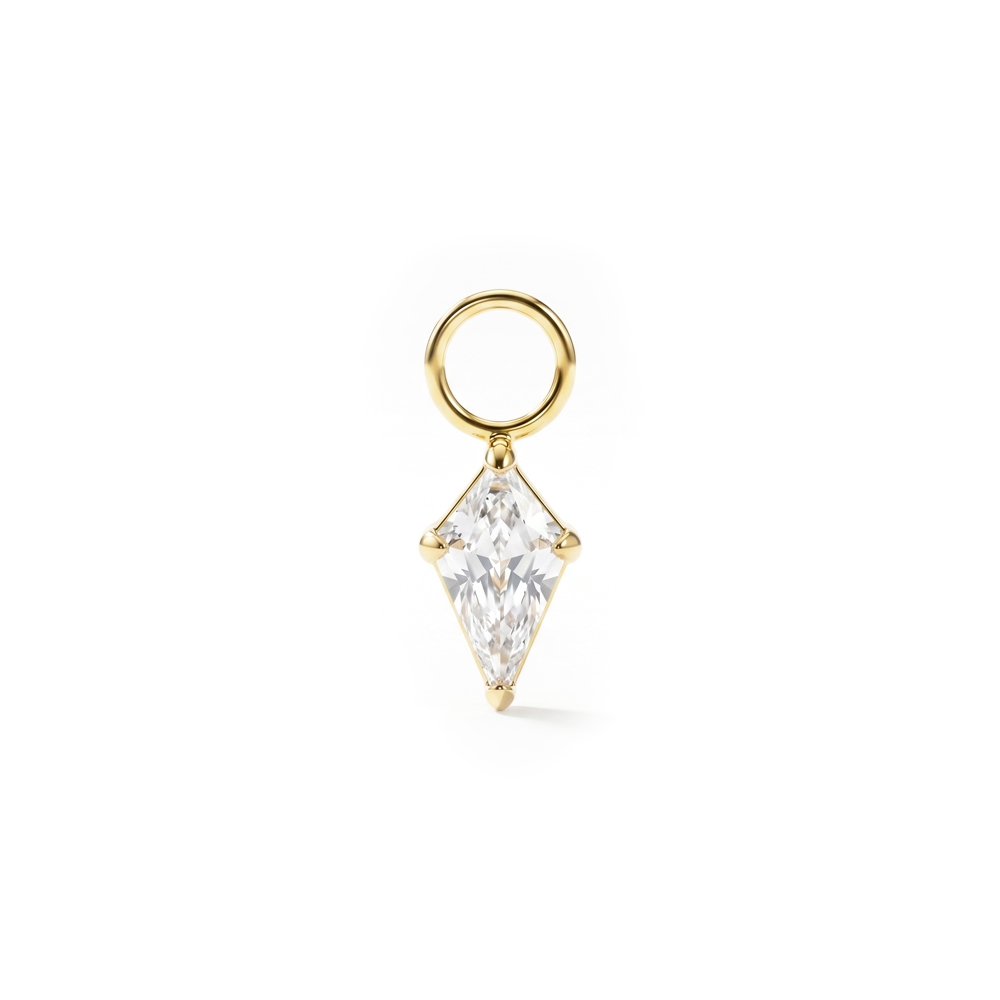 Enkel titanberlock med diamantformad sten