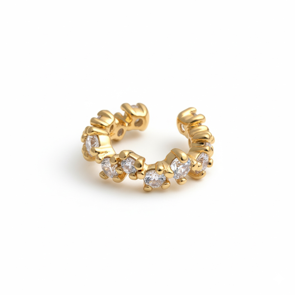 Earcuff med asymmetriska stenar