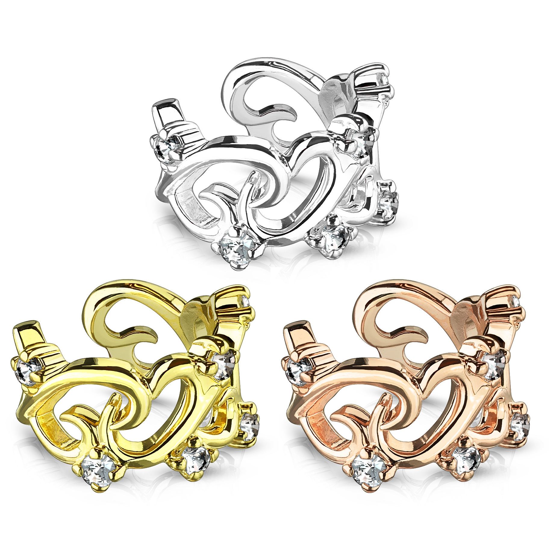 Earcuff med filigranhjärta