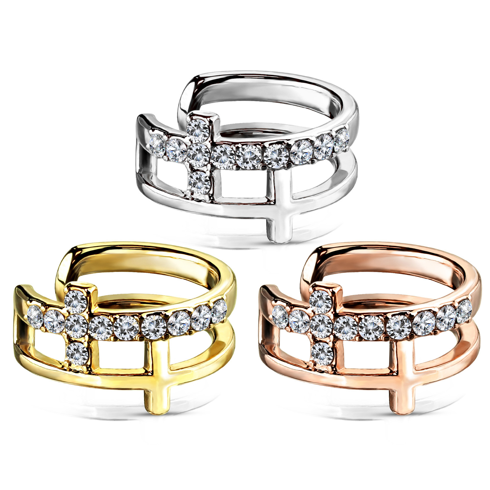 Earcuff med dubbelt kors