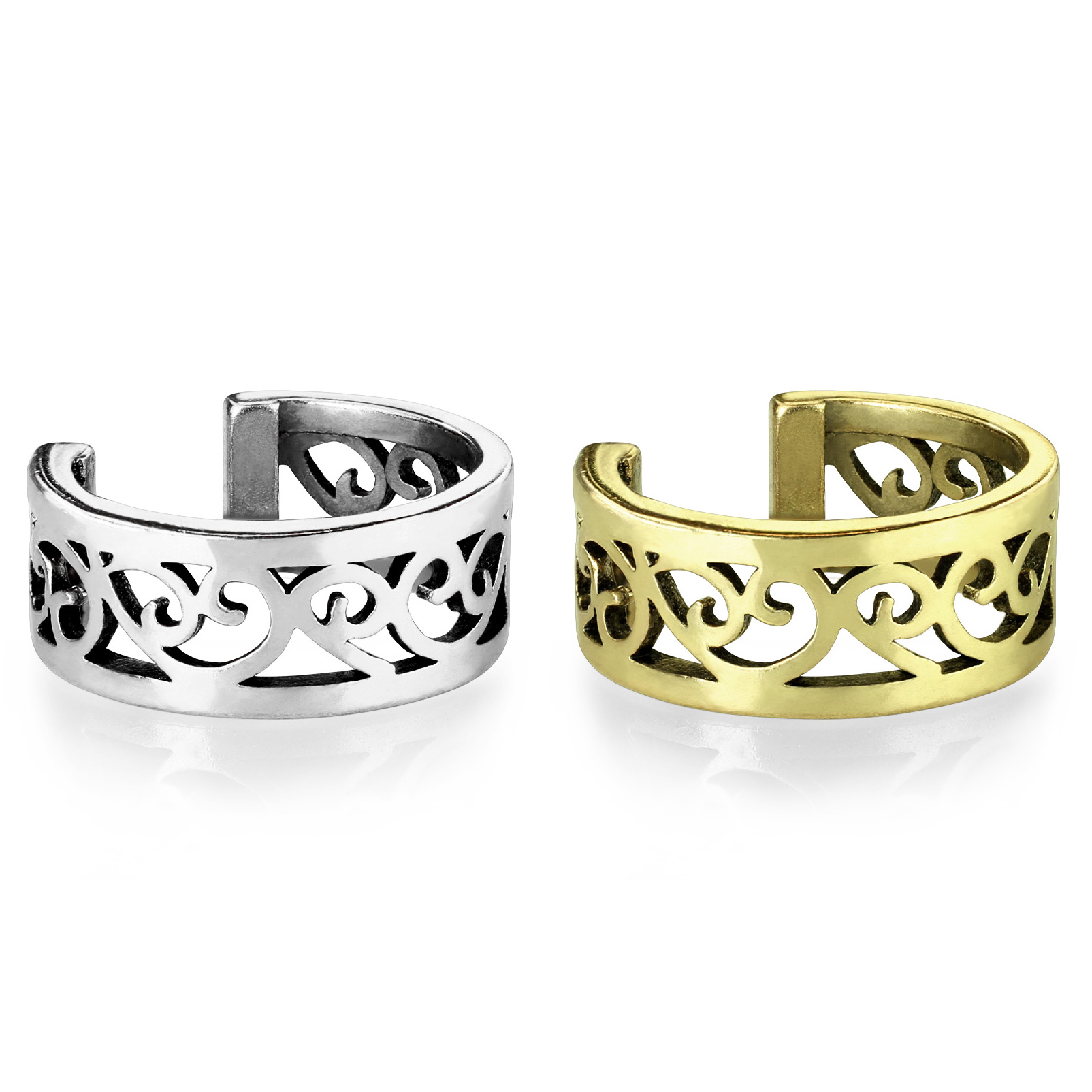 Earcuff med filigranhjärtan