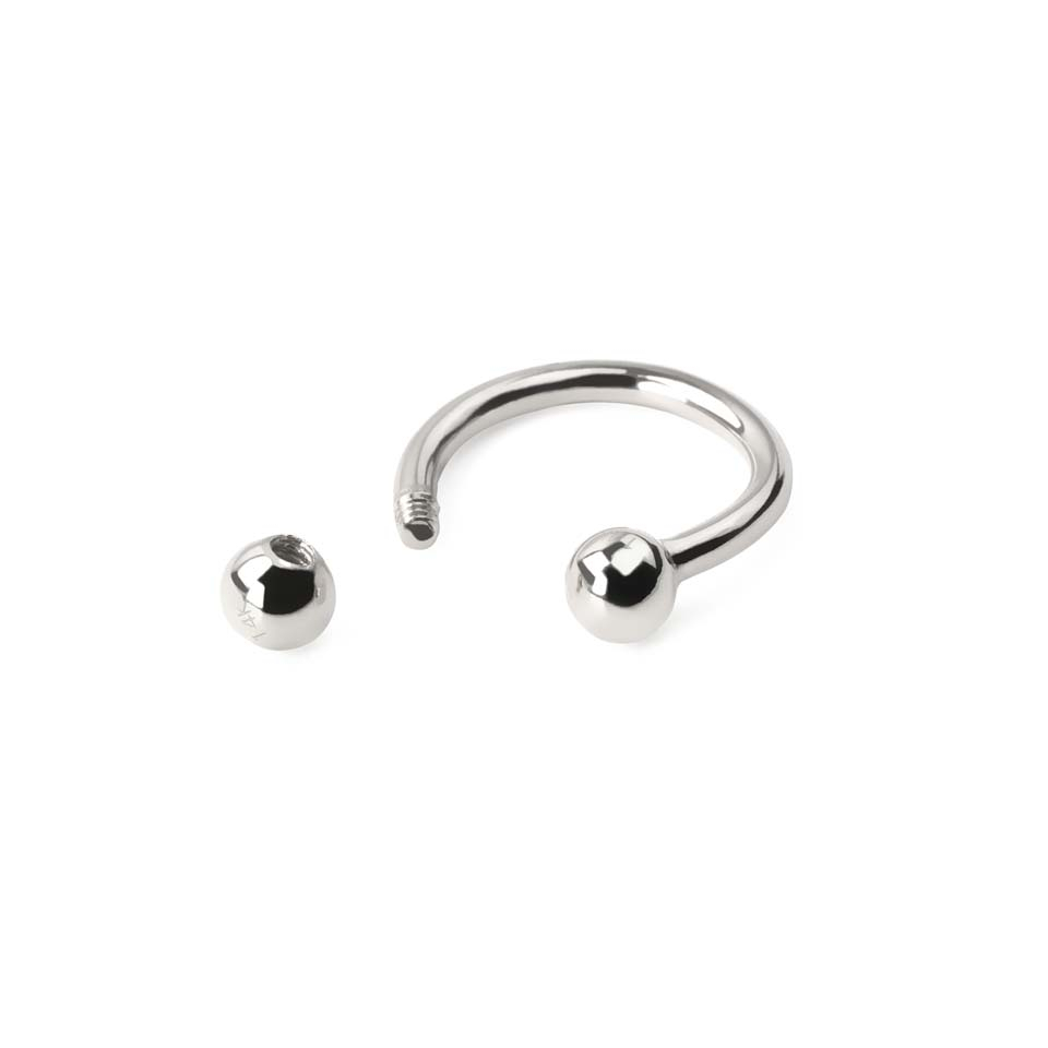 Rund barbell i 14k guld