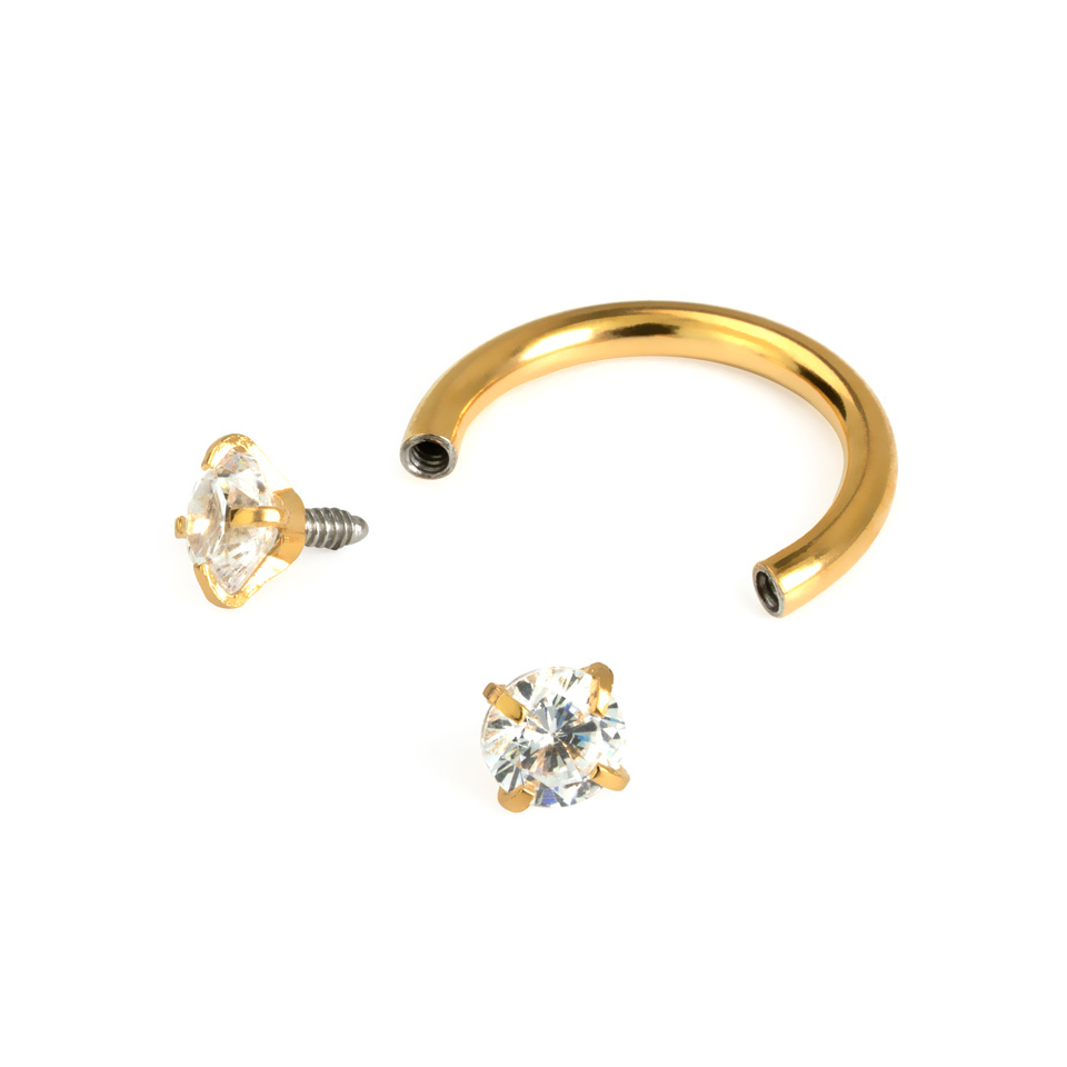 Hästsko med invändig gänga och rund sten