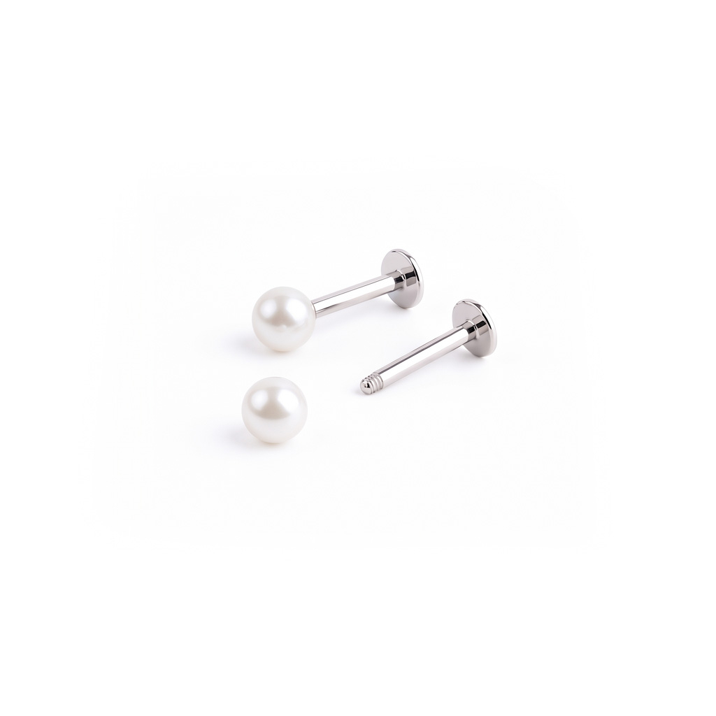 Labret med metallisk kula