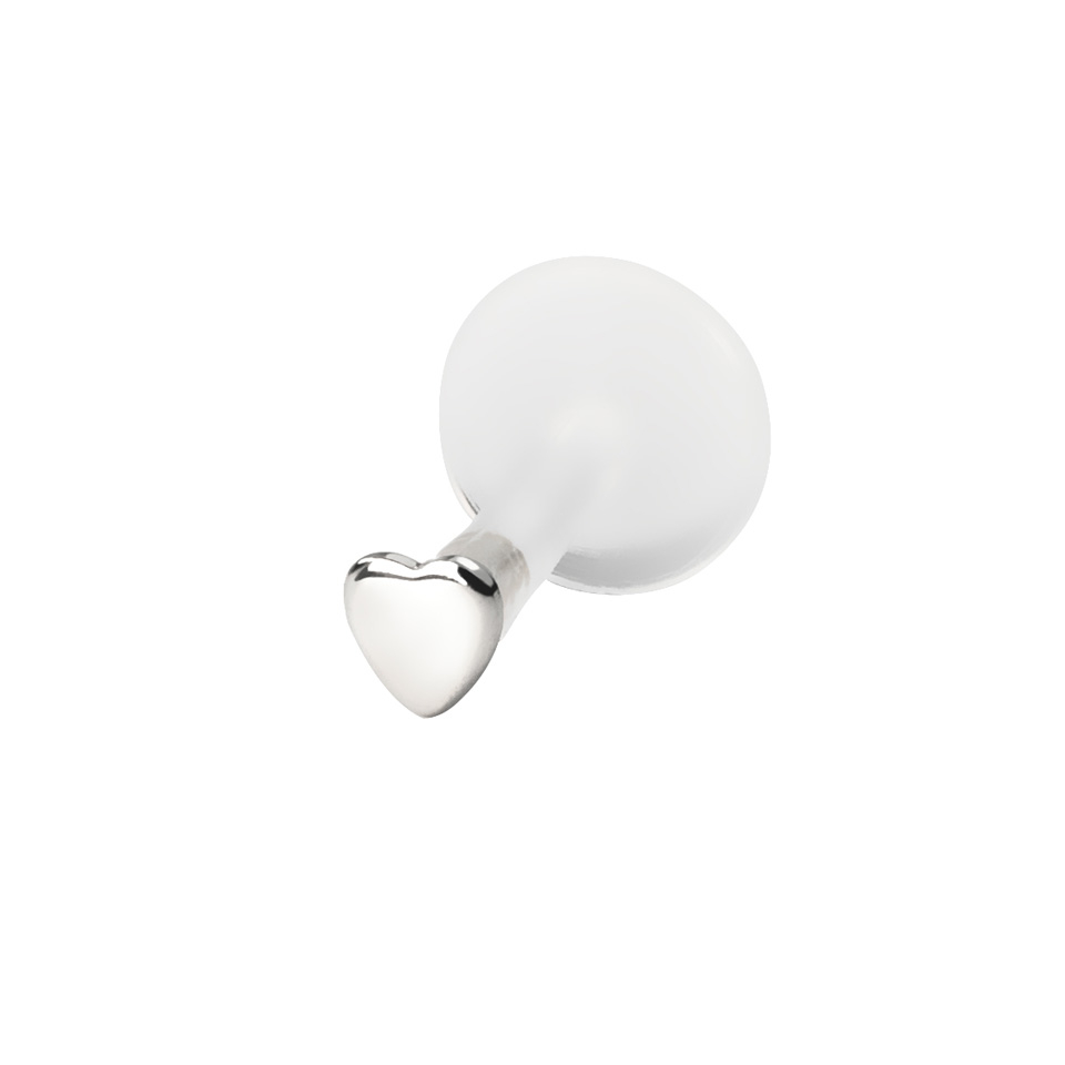Labret av 14 karat guld med hjärttopp-14K vitguld / PTFE