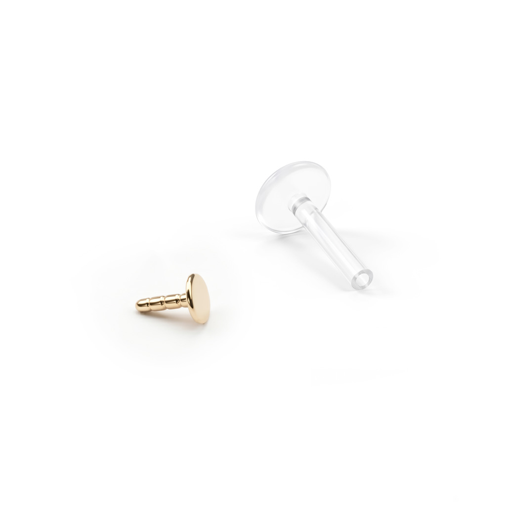 Labret av 14 karat guld med rund topp