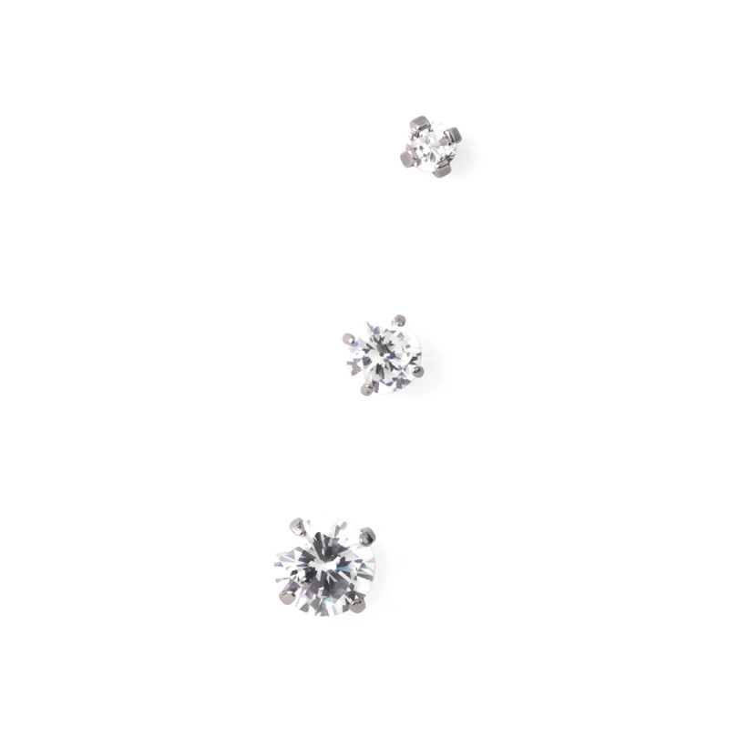 Push-in labret av titan med sten