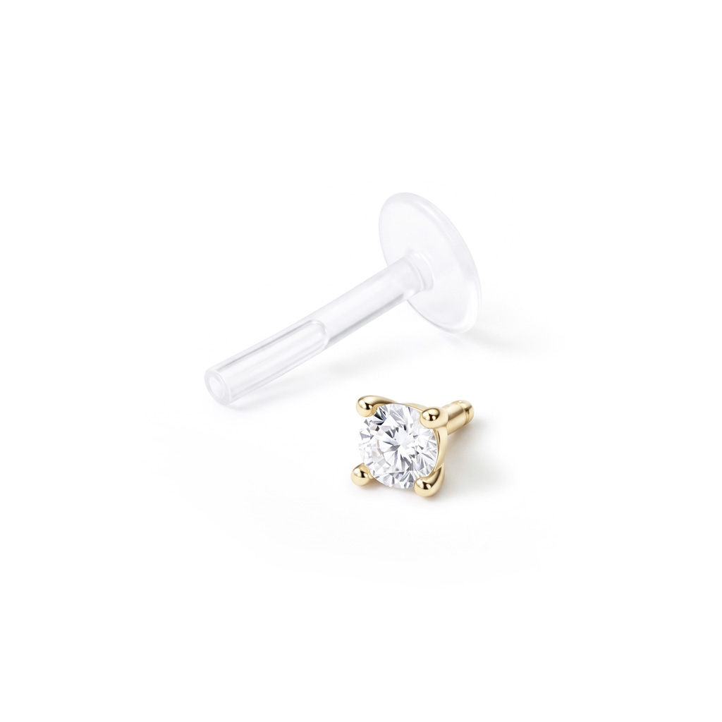 14 karats fast guldlabret med stenar i bioplast stav