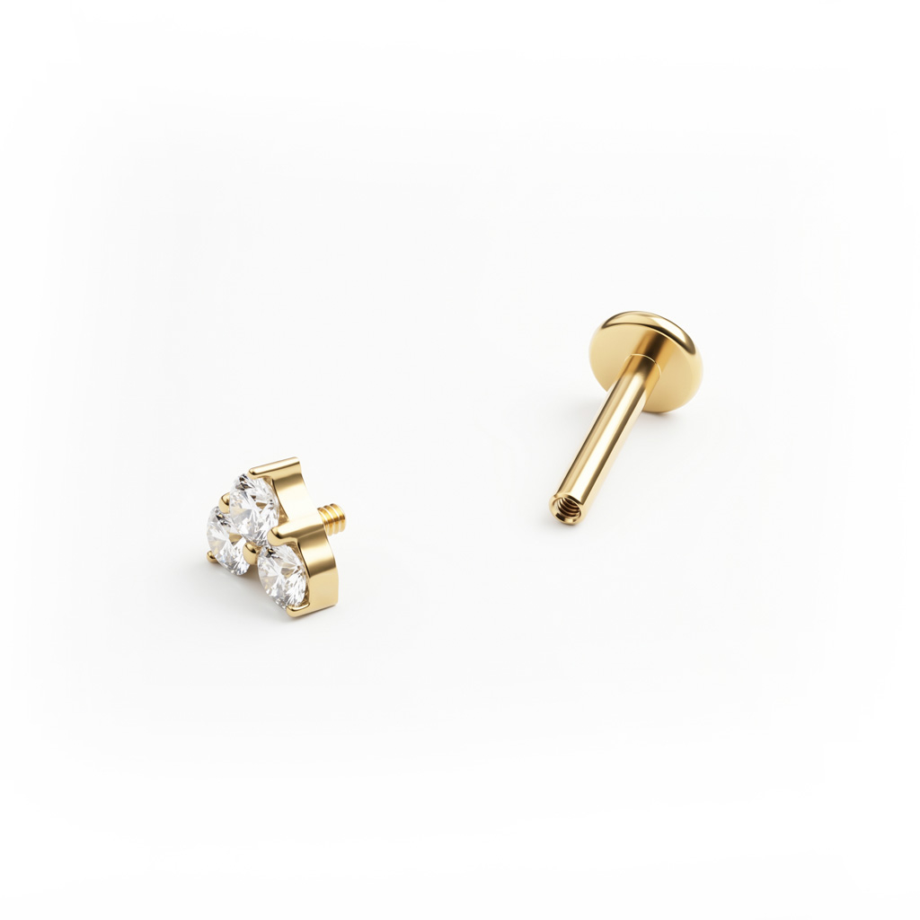Hjärtformad titanlabret med stenar