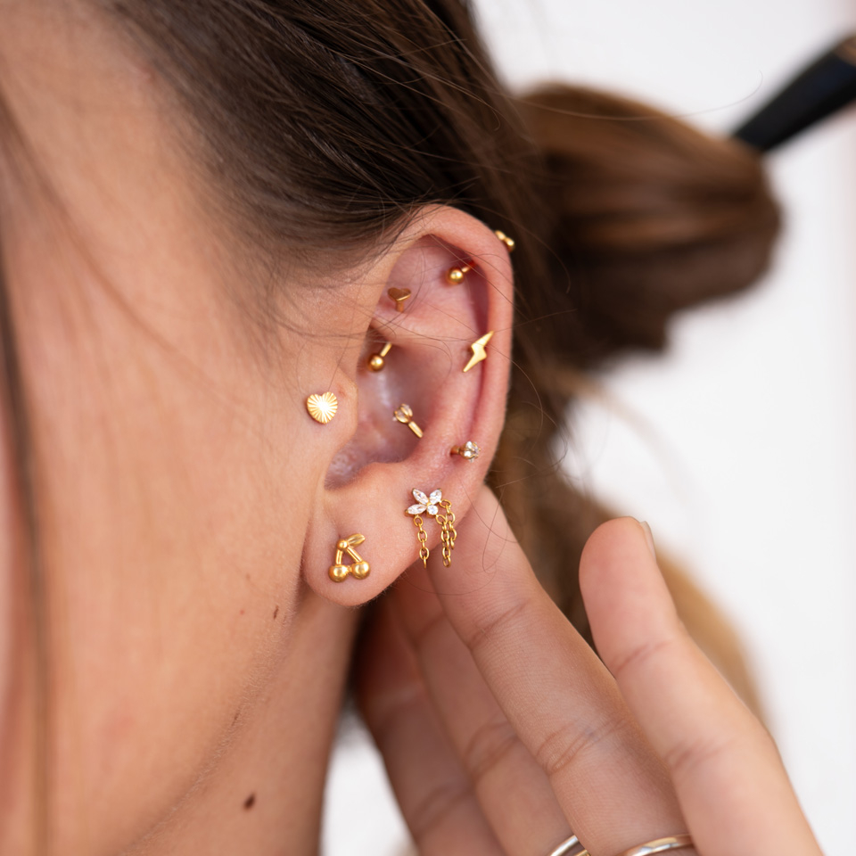 Titanlabret med körsbär och platt baksida