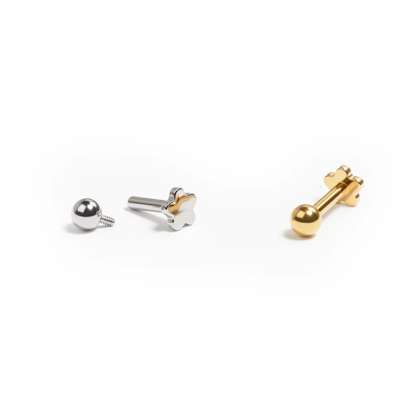 Titanlabret med blommig baksida