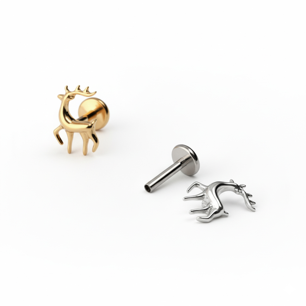 Labret i titan i form av en ren