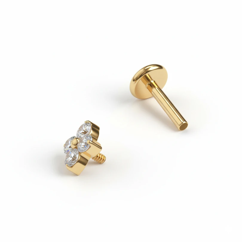Titanlabret med miniatyrblomma