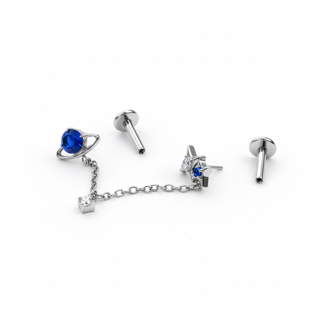 Labretduo i titan med rymdtema