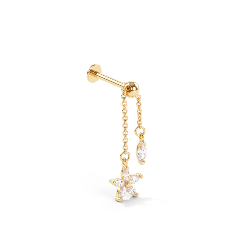 Titanlabret med rörlig kedja och stor blomma