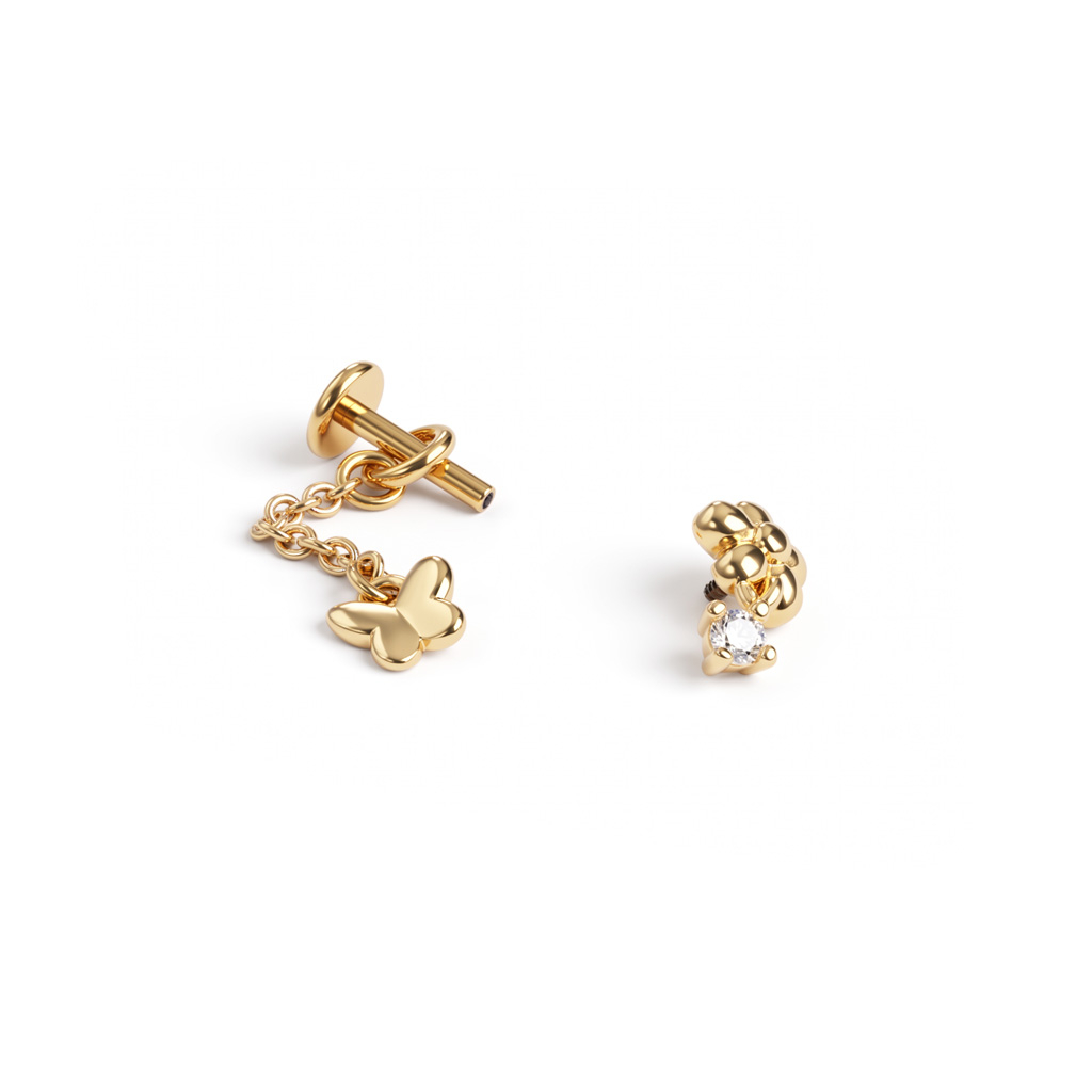 Blomlabret med fjärilsberlock