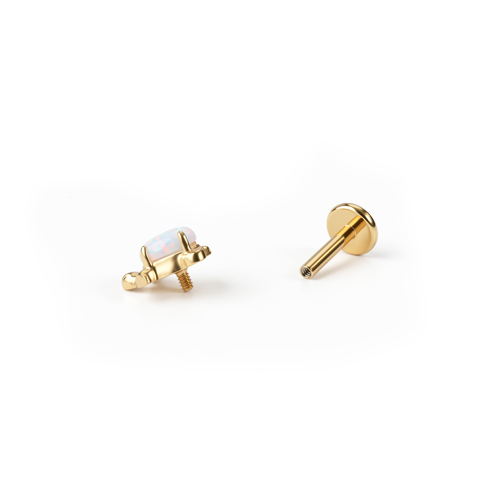 Titanlabret med sköldpadda och opal sten
