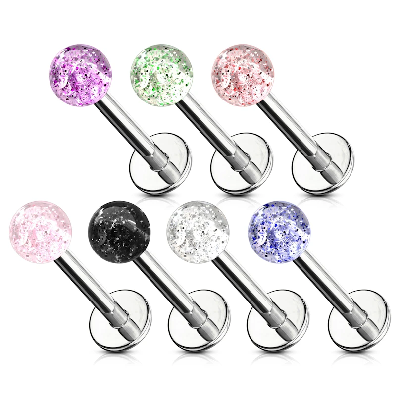 Labret med akrylkula