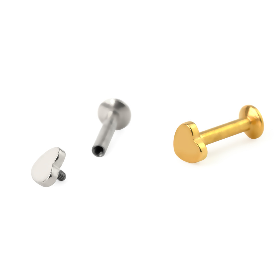 Labret med hjärtdesign