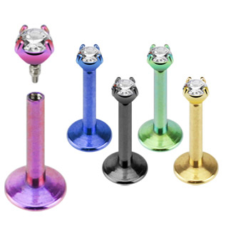 Labret med mikro sten och inre skruvgänga