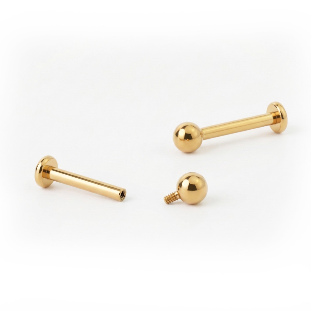 Labret av färgad titan med invändig gänga