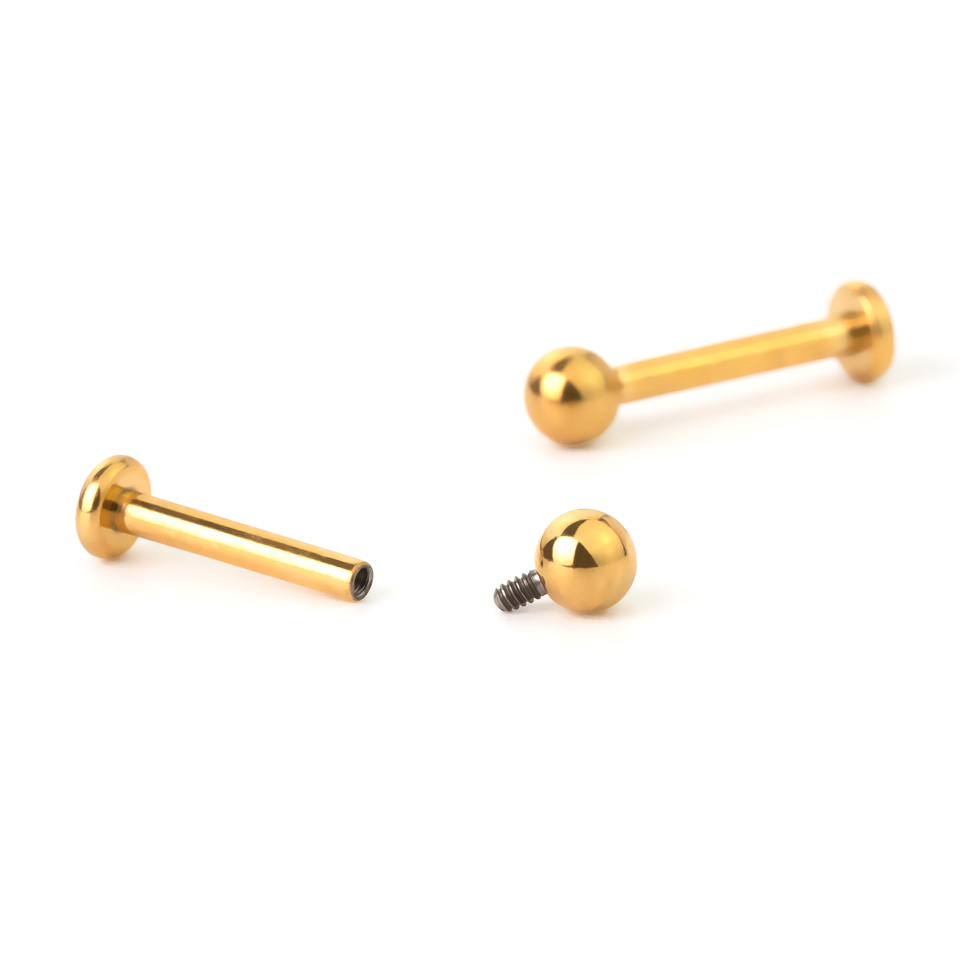 Labret av färgad titan med invändig gänga