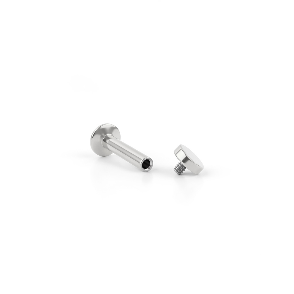 Labret med gänga och platt topp