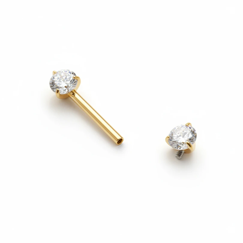 Bröstpiercing med stenar