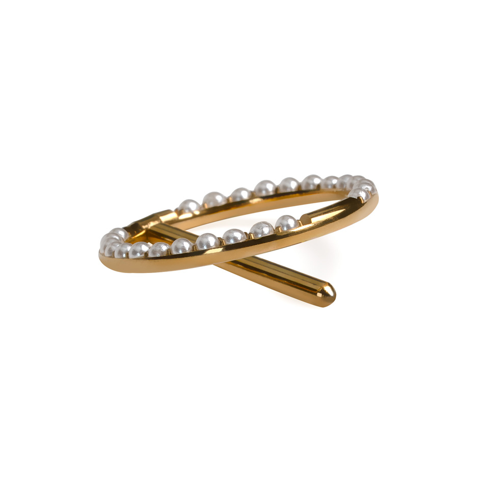 Pärlprydd navelklicker i titan