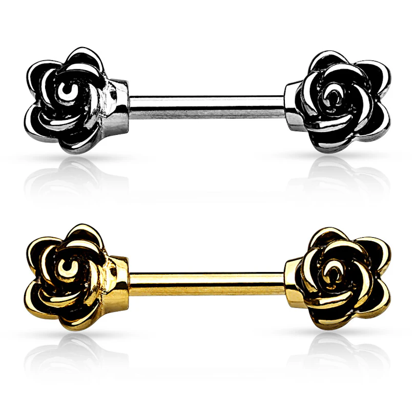 Bröstpiercing med rosor
