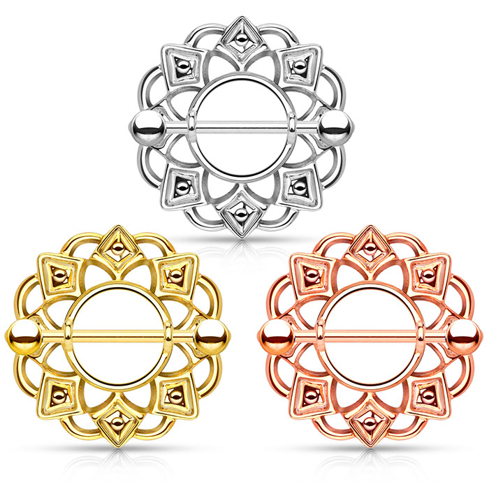 Bröstsköld med vågor och bågar