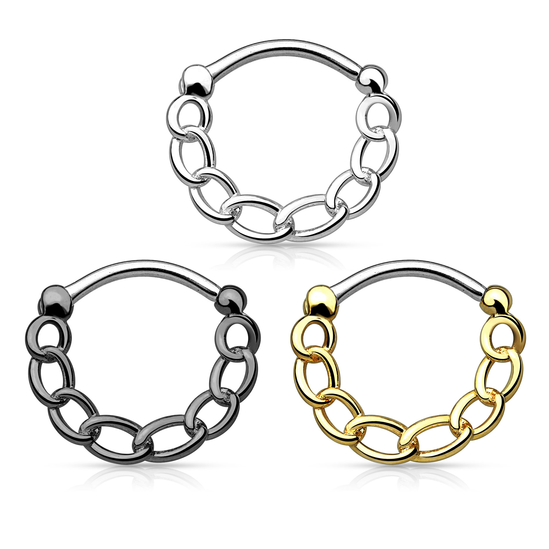 Septumpiercing med kedja