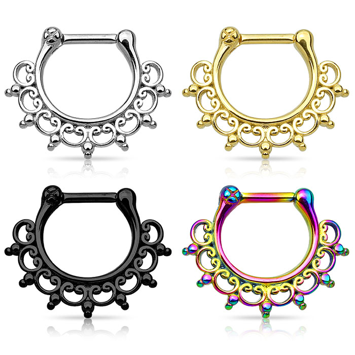 Septumpiercing av kirurgiskt stål