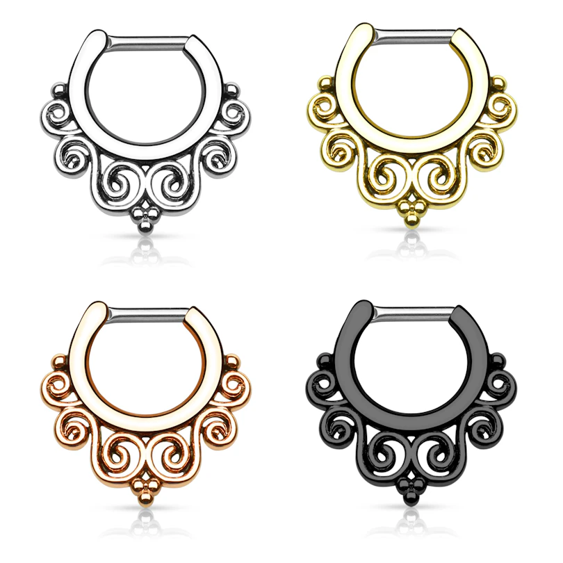 Septumpiercing med tvinnad design